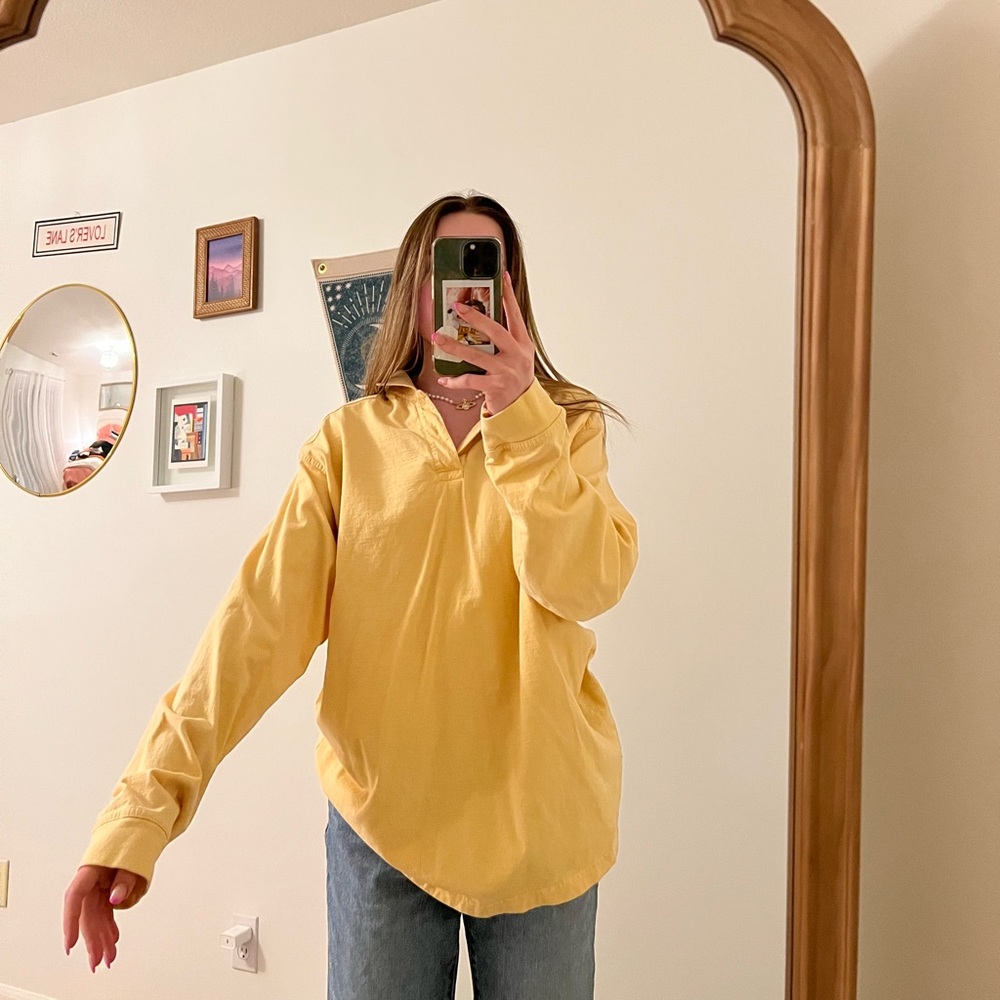 pastel yellow polo